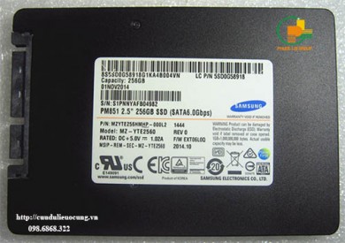 Phục hồi dữ liệu kế toán trên ổ SSD Samsung 256G bị bad block thấy dữ liệu mà không copy được, khách hàng tại Biên Hòa